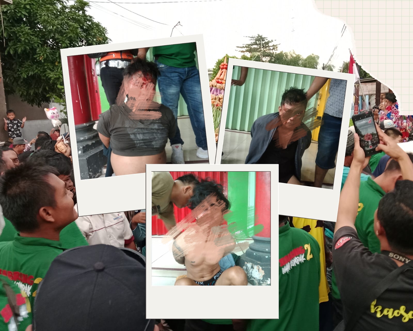 Massa Meradang dan Menghajar Ketiga Copet sedang Melancarkan Aksinya di Pagelaran Grebek Syawal Sewu Kupat