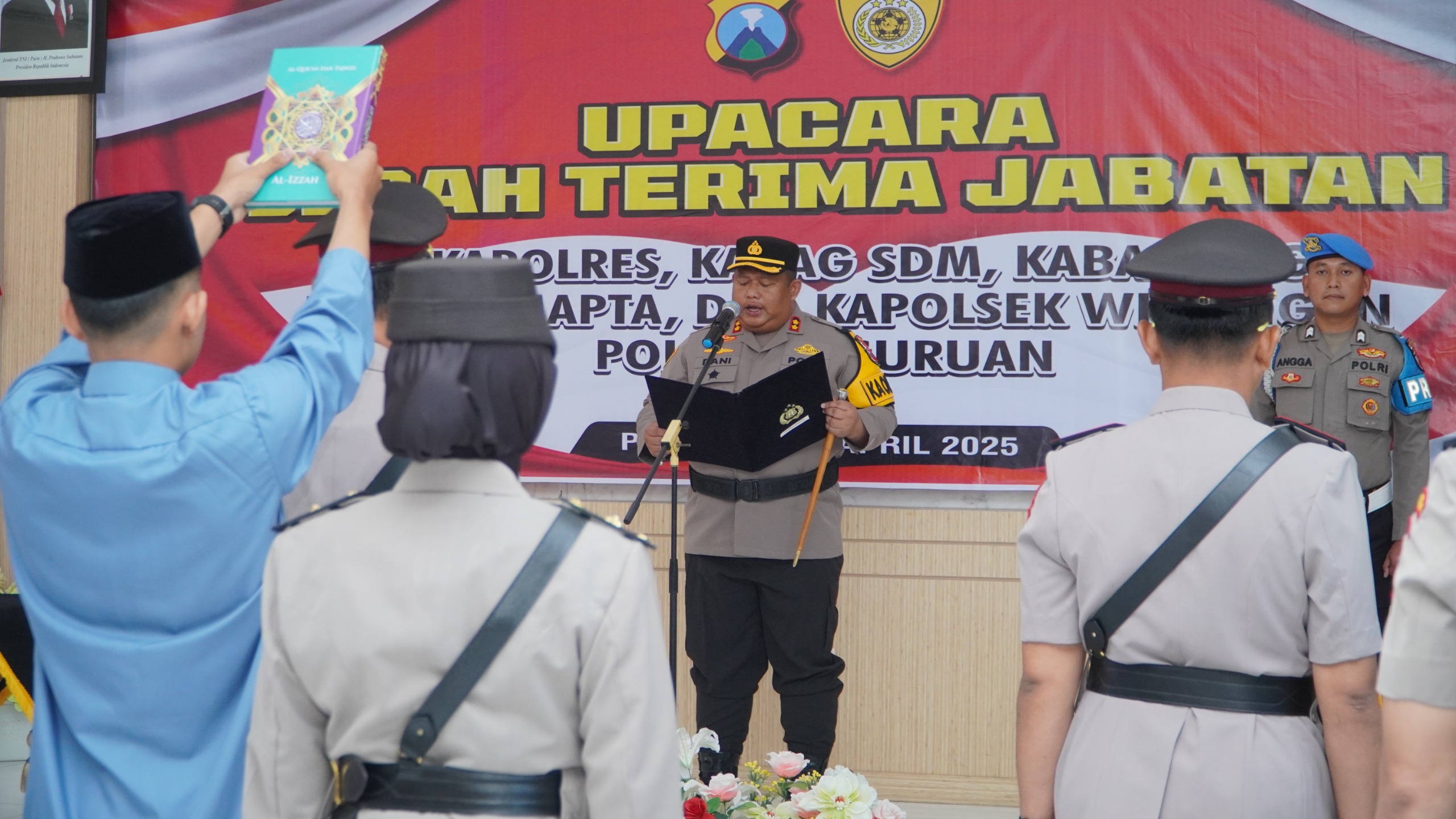 Serah Terima Jabatan Wakapolres hingga Kapolsek Winongan Digelar di Mapolres Pasuruan