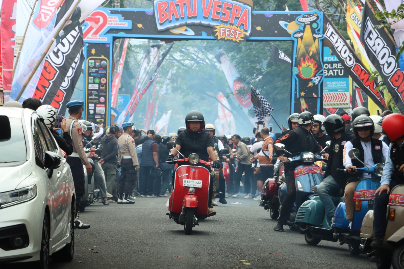 Hari Bhayangkara ke -79 Polres Batu Gelar Vespa Fest 2025 Dukung Industri Pariwisata