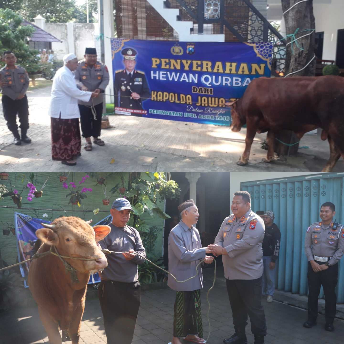 Kapolres Pasuruan Silaturahmi dan Distribusikan Hewan Qurban ke Ponpes dan Tokoh Agama