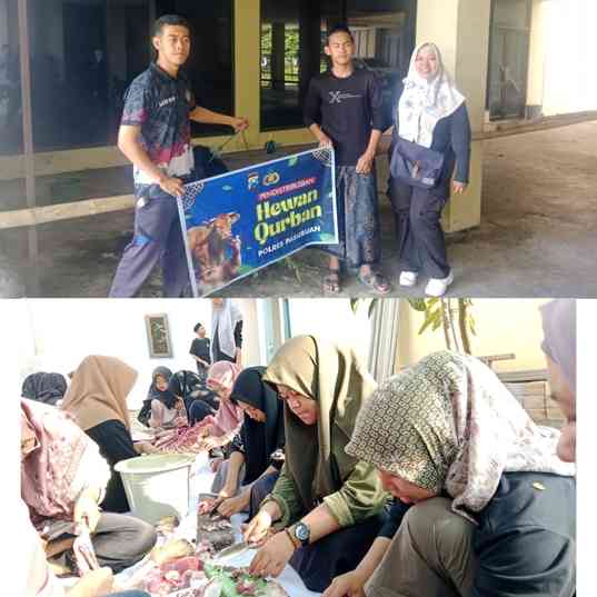 Polres Pasuruan Silahturahmi dan Distribusikan hewan Qurban pada Pondok Pesantren Madrasah Qur’an An – Nur Watukosek