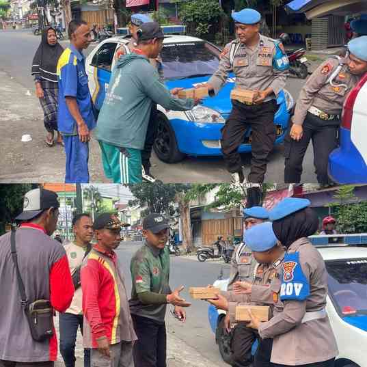 Propam Polres Pasuruan Gelar Baksos Pembagian Nasi Kotak Jelang Hari Bhayangkara