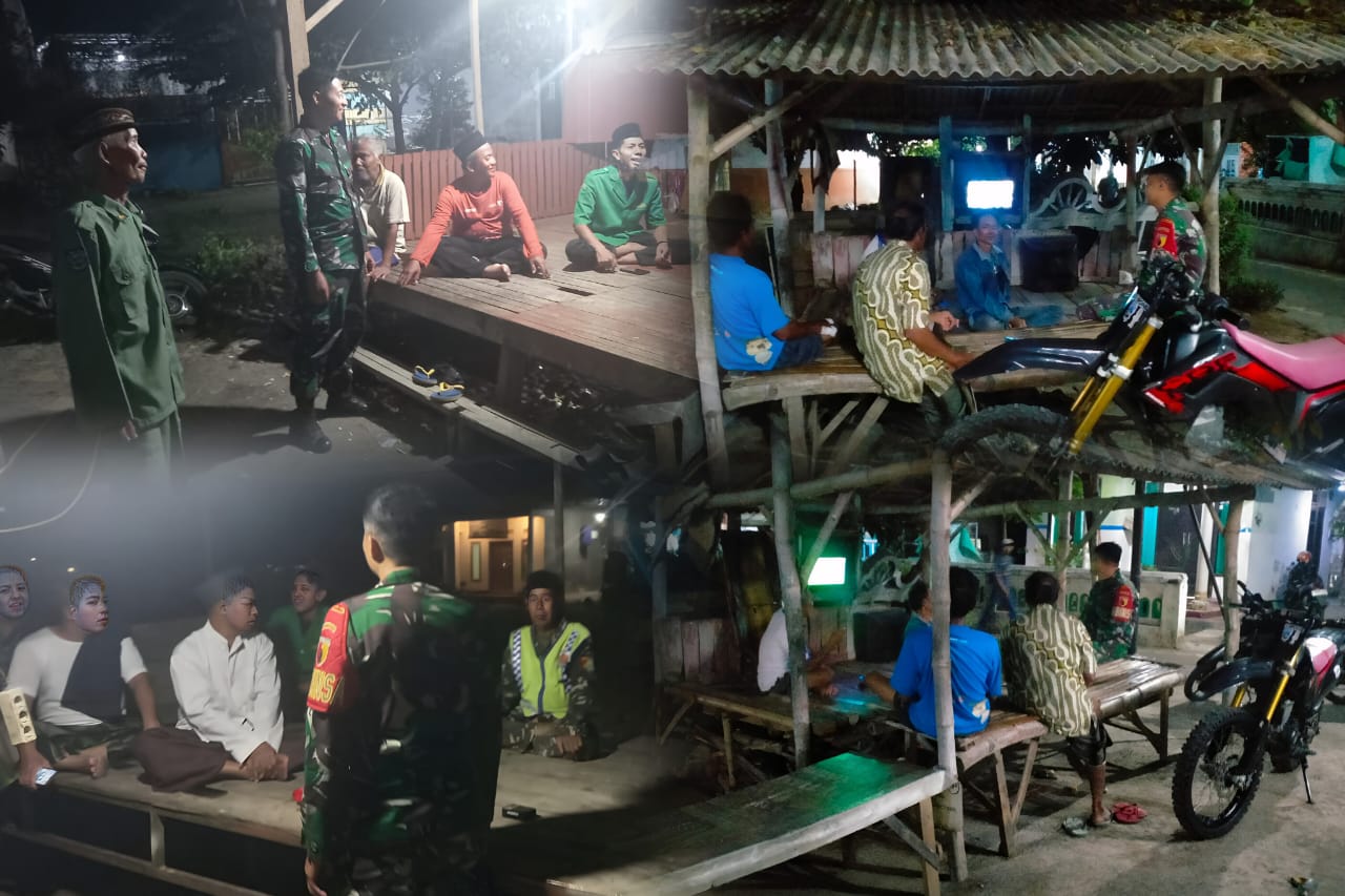 Babinsa Koramil Pohjentrek Bersama Ansor, Banser dan Linmas Gelar Patroli Siskamling