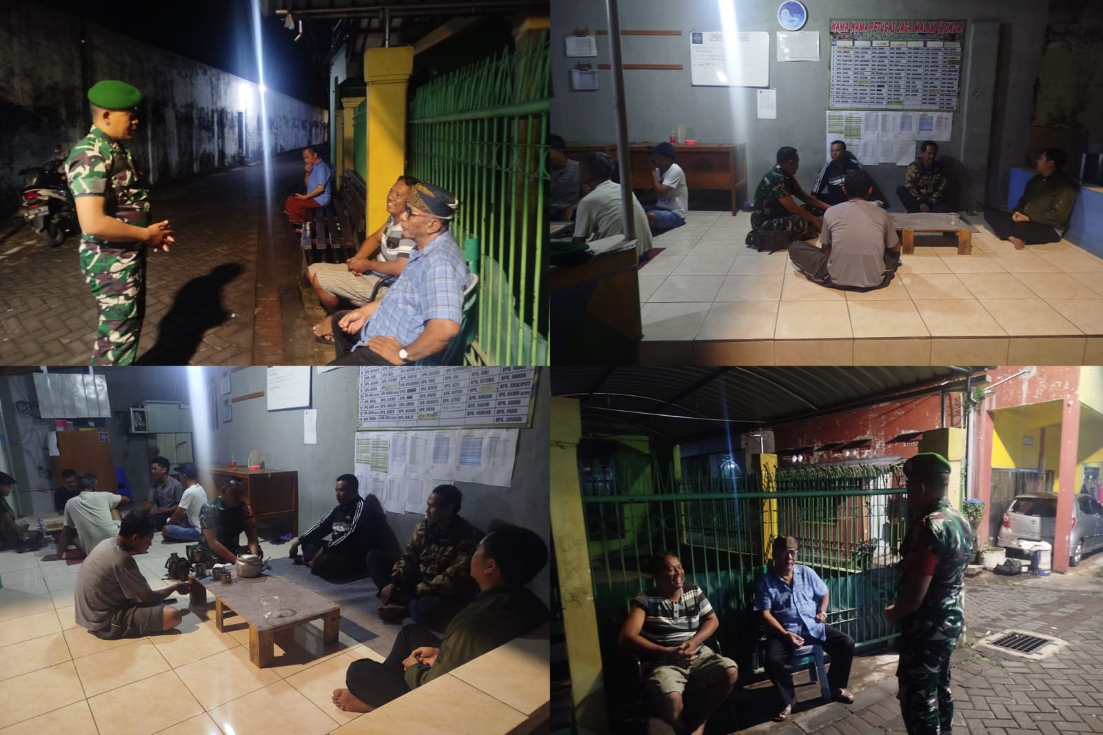 Patroli Malam Babinsa Koramil 0819/18 Pandaan Bersama Warga, Wujud Kepedulian TNI Jaga Kamtibmas