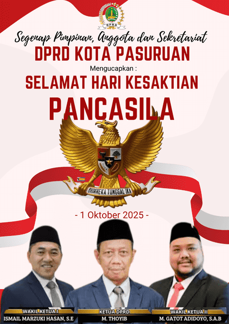 DPRD Kota Pasuruan Mengucapkan Selamat Hari Kesaktian Pancasila 1 Oktober 2025