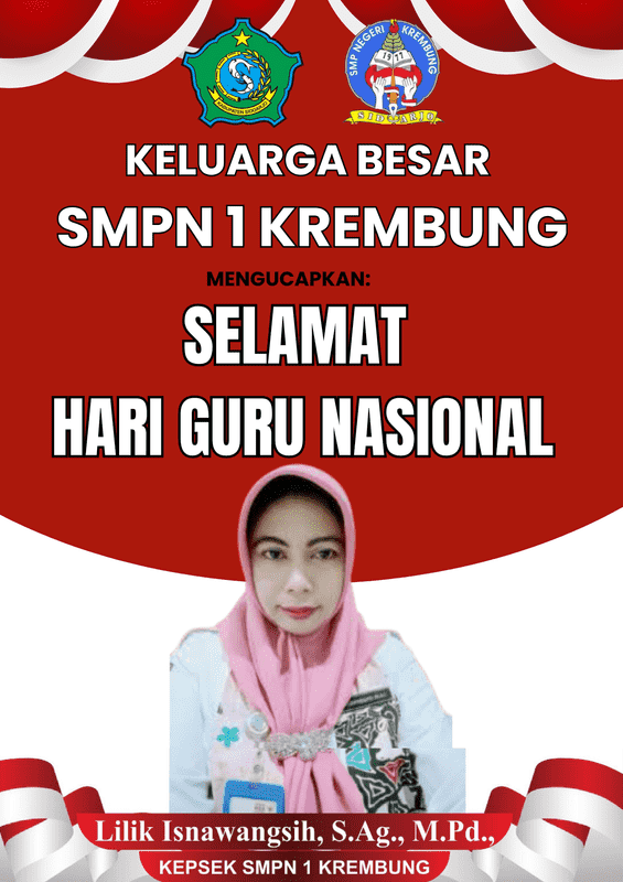 Keluarga Besar SMPN 1 Krembung mengucapkan Selamat Hari Guru Nasional