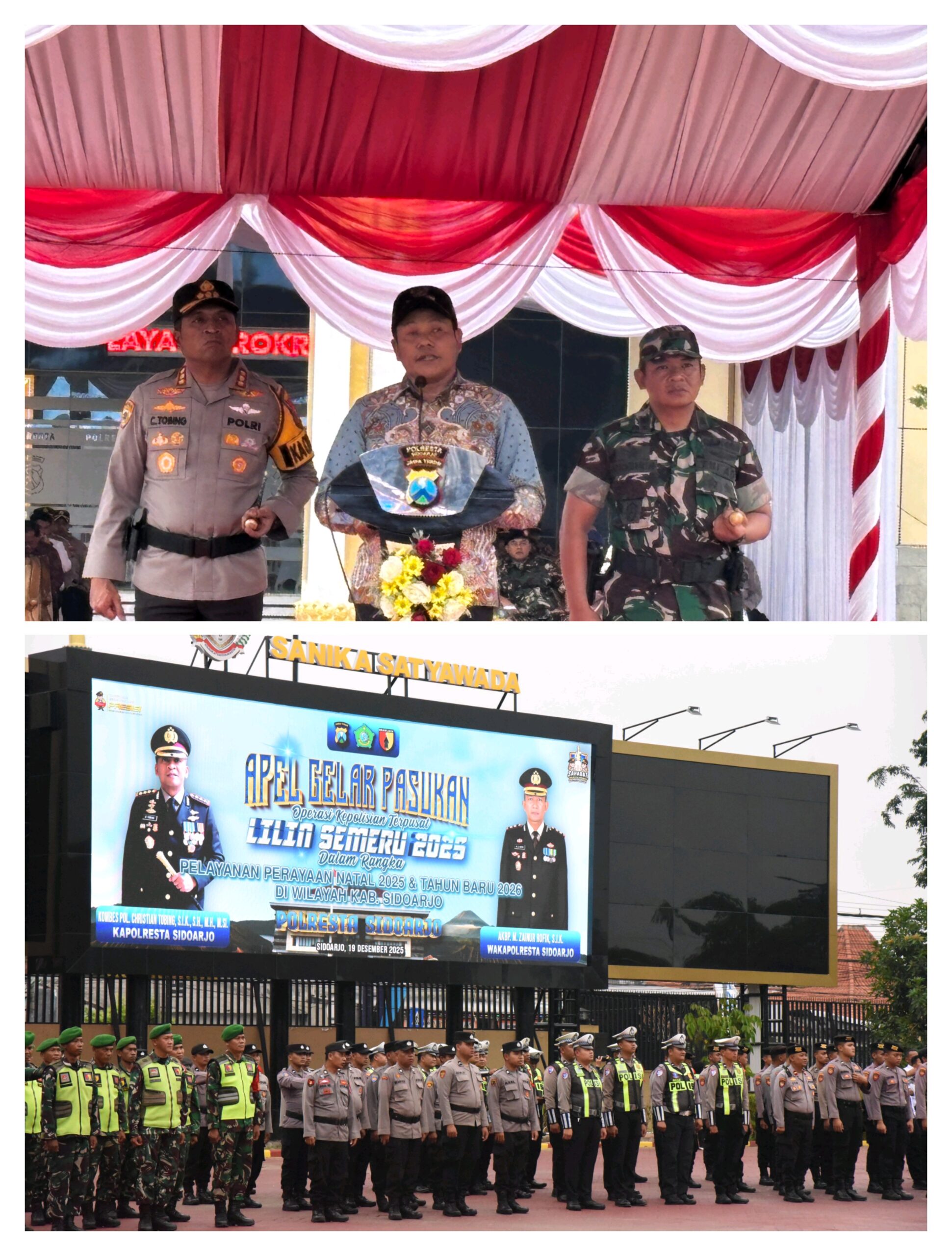 Jelang Nataru Bupati Subandi Pimpin Apel Gelar Pasukan Operasi Lilin Semeru 2025